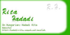 rita hadadi business card